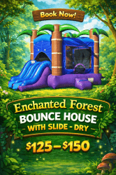 Enchanted Forest Bounce House With Slide - Dry